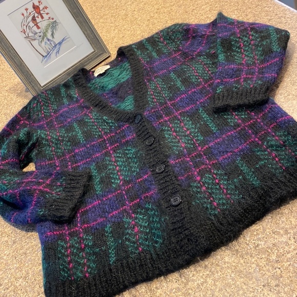 Vintage Susan Bristol Mohair Blend Button Sweater Medium - Picture 1 of 14